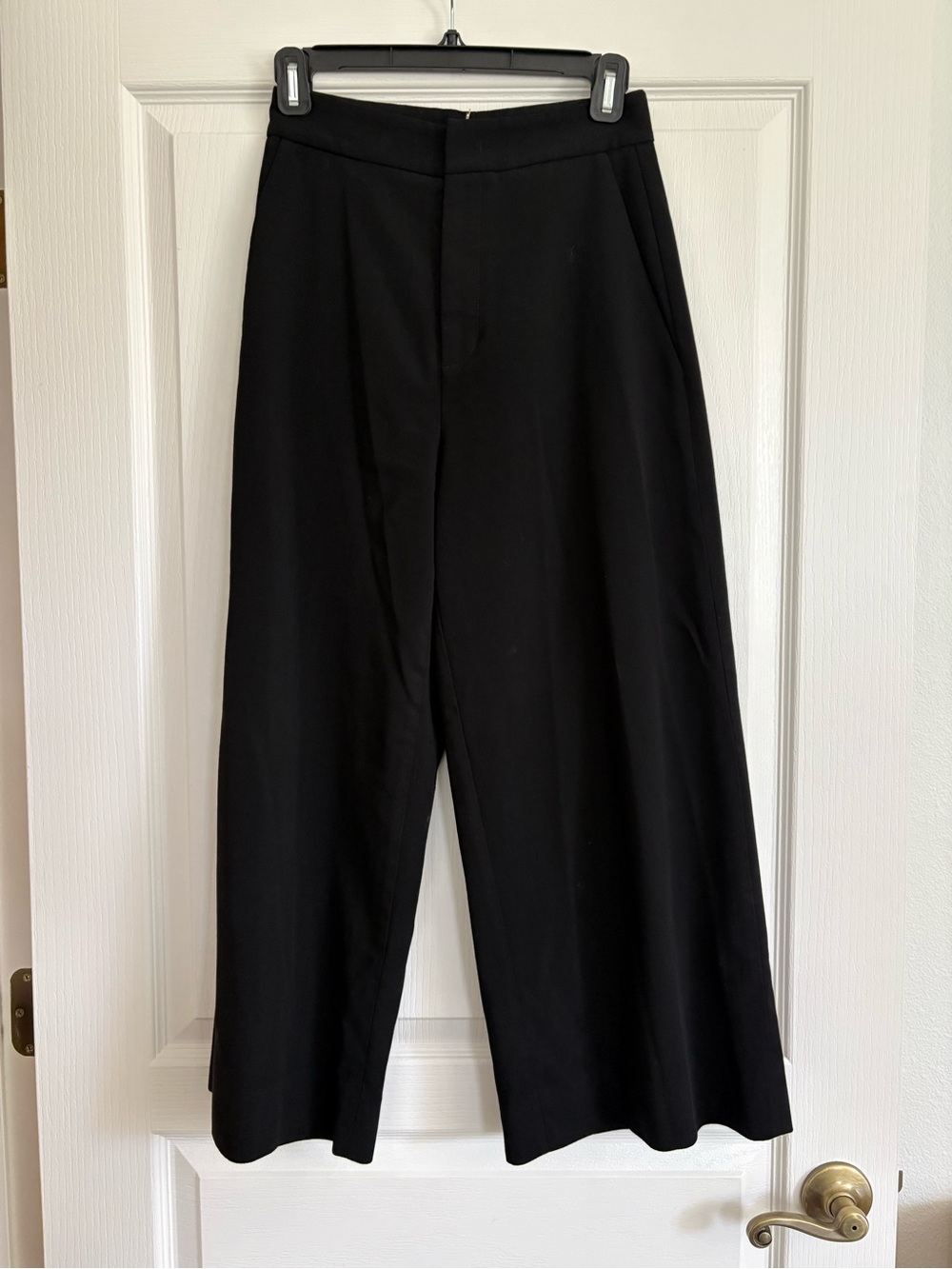 Vince Black Wide-Leg Cropped Pants